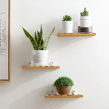 

1PC Bamboo living room decorative rack wall hanging flower shelf bedroom wall partition wall hanging rack wx10081139