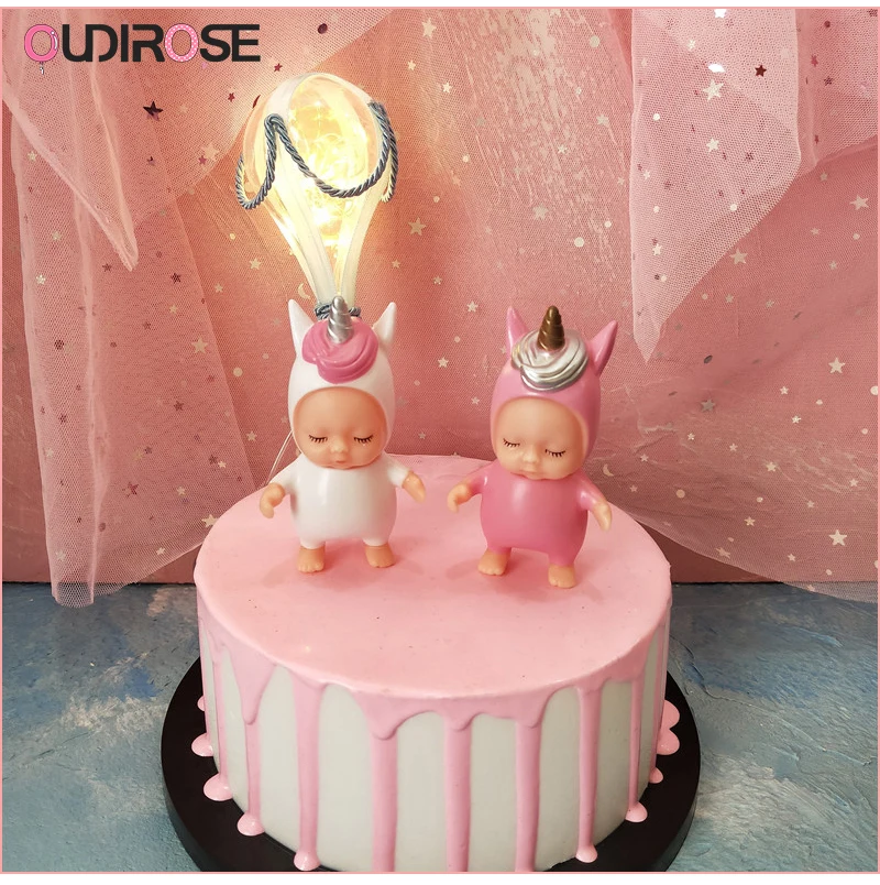 Золотой Единорог ухо Крылья Ангела торт Топпер с днем рождения мальчик/игрушка-подарок для девочки выпечки Топпер Baby Shower День рождения поставки