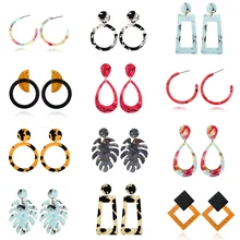 Women's Earrings Fashion Korea Acrylic Leopard Pattern Bohemian Charm Geometric Drop Earrings for Girls Jewelry Gifts New