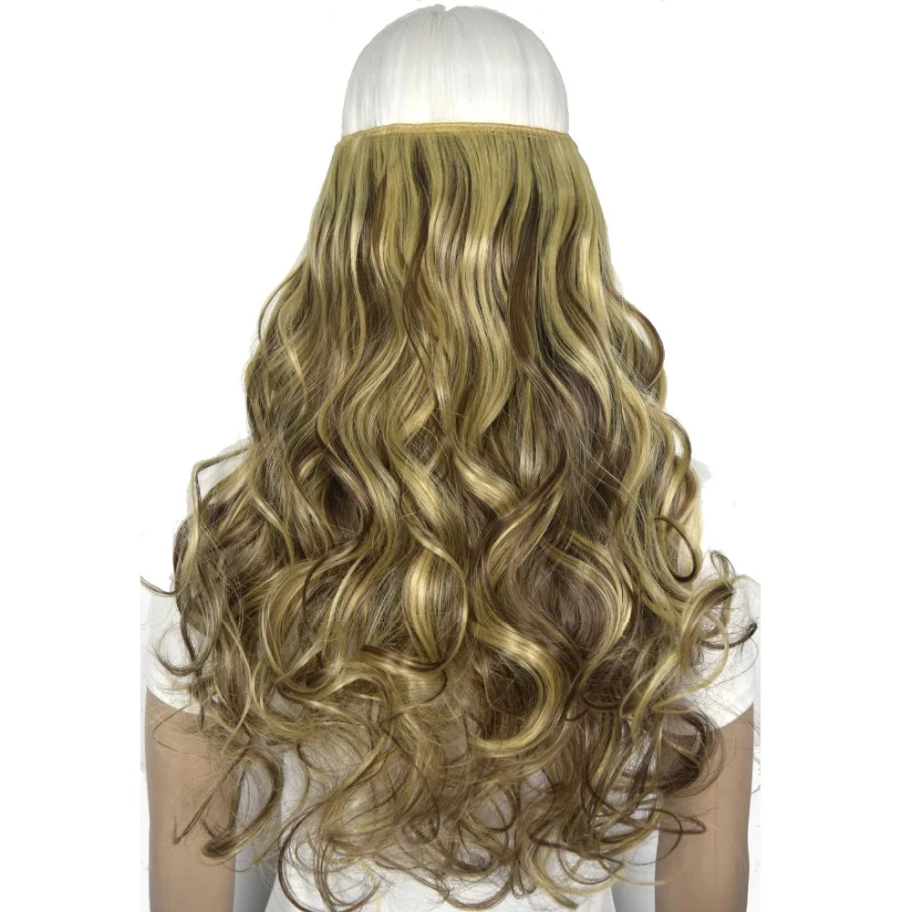 

TOPREETY Heat Resistant Synthetic Fiber 22" 55cm 130g Body Wave 5 Clips on Clip in hair Extensions