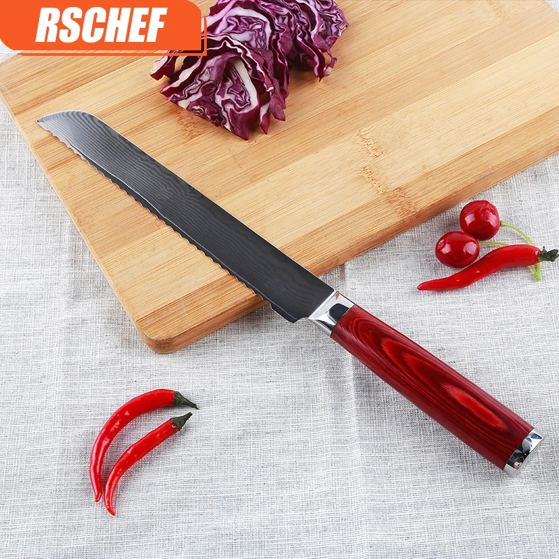 RSCHEF 1 шт. шеф нож couteau кухня faca de cozinha умный резак кухонный для хлеба дамасский