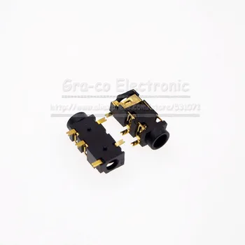 

100pcs/lot Gold plating 5PIN 3.5MM Headphone jack female socket 3.5 audio jack SMD