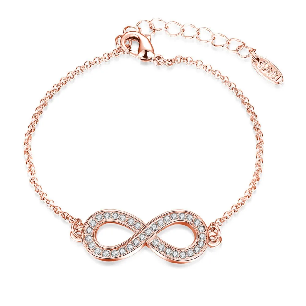 

Aliexpress Sale 2017 Classic Bangles & Bracelets Rose Gold-Color Chain Bracelet For Women Bracelete Bijoux AKB017-A
