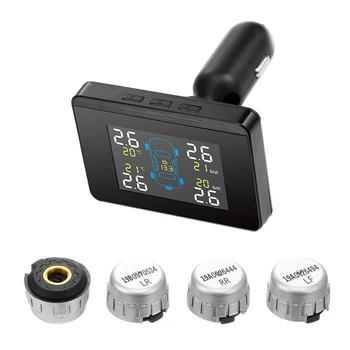 

U906 TPMS Car Wireless Tire Pressure Monitoring System + 4 Wheel Tires External Sensor Battery Replaceable LCD Display