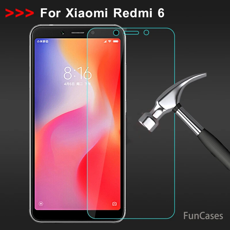 Закаленное стекло для Xiaomi Redmi 6 защита экрана 9H 2.5D Защитное телефона Xiomi |