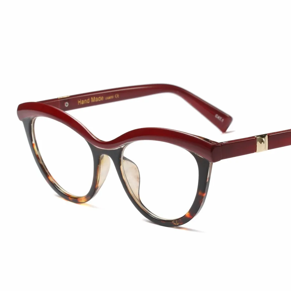 Women Brand Unique Stereoscopic Eyeglasses Frame Female Cat Eye Leopard Glasses Frame Clear Lens Oculos