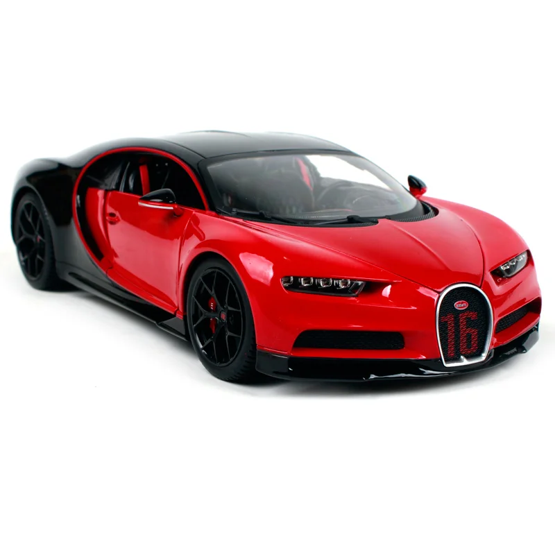 Bburago 1:18 2018 Bugatti Chiron спортивный черного и красного цвета модель полученная литьём