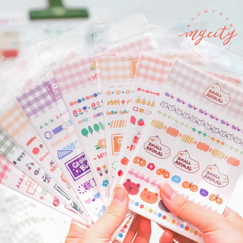 

2 Sheets/pack Cute Colorful Series Paper Sticker Decoration Diary Scrapbooking Label Sticker Kawaii Stationery Stickers