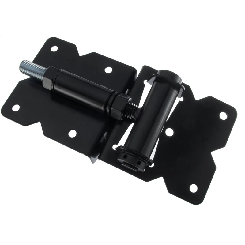 Self Closing Gate Hinge 2-Pack(Black Finish) |The Best Set of Vinyl Fence Gate Hinges|Adjustable to Stop Gate