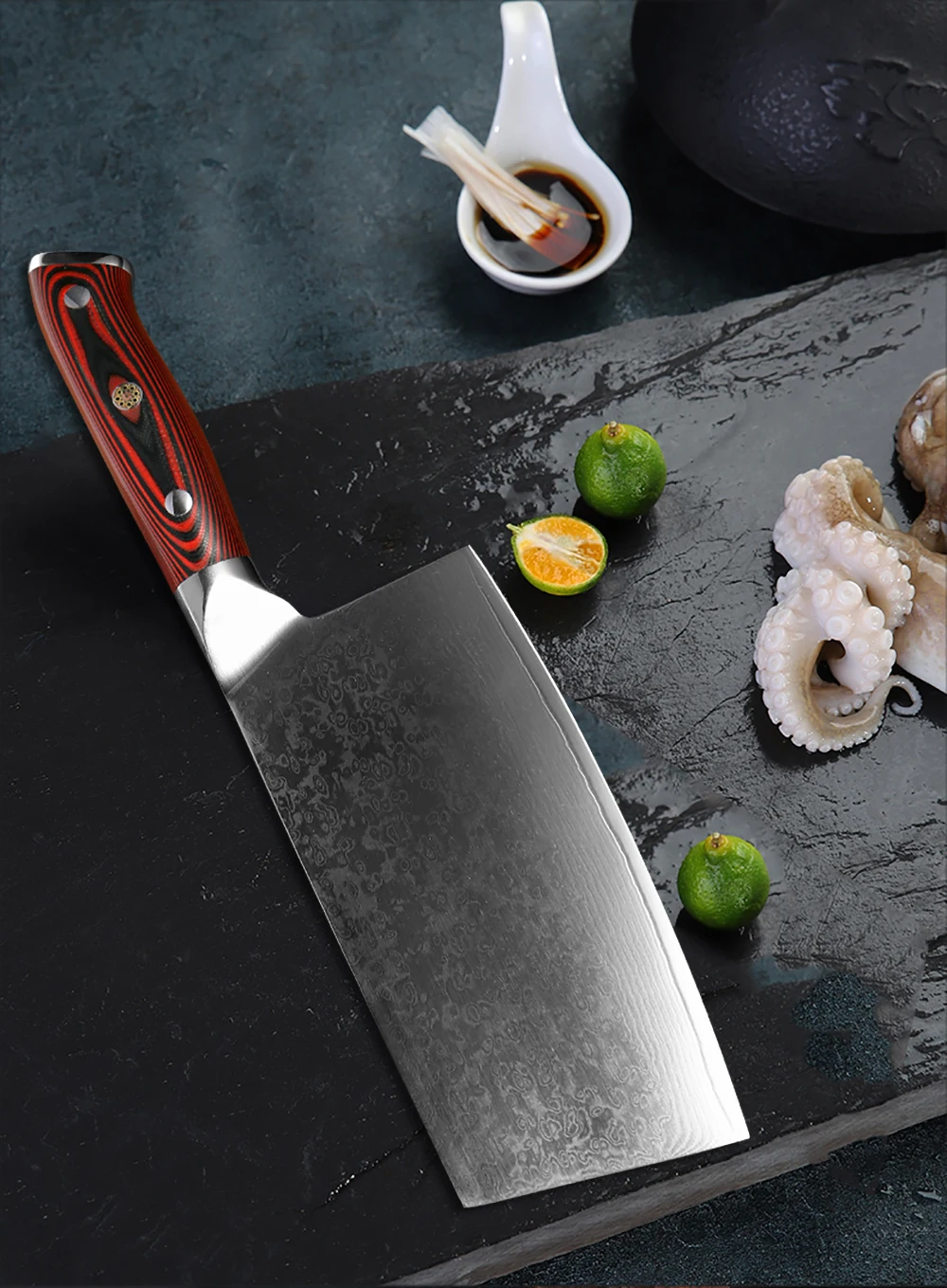  XITUO Damascus Chef Knife 7 Inch Chinese Kitchen Knife Sharp Cut Cleaver Slice Professional Kitchen - 4000003747117