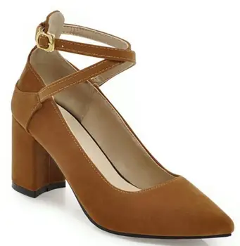 

Women Wedding Shoes Girls Sapato Feminino Ladies Woman Pumps Chaussure Femme Chunky High Heels Zapatos Mujer Female P161666