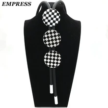 Императрица DIY поп гламурный узор в клетку длинное ожерелье пенопласт стиль ручной работы массивное ожерелье удачное ювелирное изделие в качестве подарка для женщин
