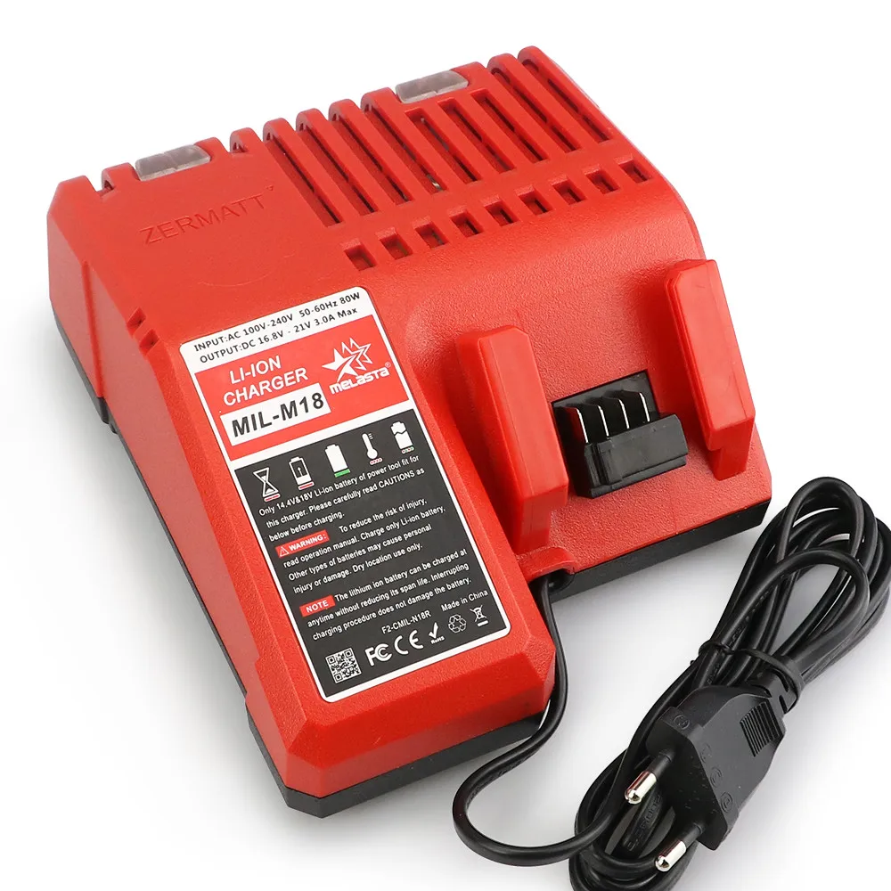 Melasta Сменное зарядное устройство для Milwaukee M18 14,4 V 18V литий-ионный аккумулятор 48-11-1815 48-11-1820 48-11-1840 48-11-1850 48-11-1828