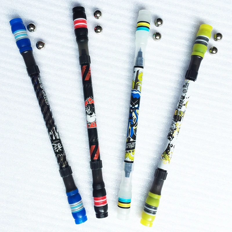 

1PC Cool Spinning Pen Rotating Gaming Ballpoint Pen Non Slip Coated Spin Rolling Pen Blue Ink Refill Matting Finger Playing Pen