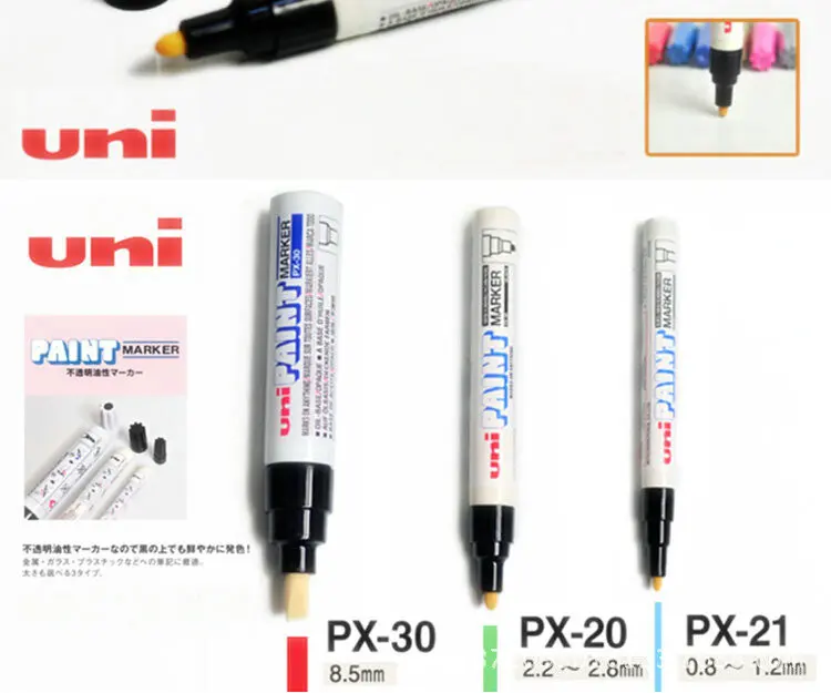 Uni mitsubishi PX 21 Marker Writing Pen Tyre Pen FineTip 1mm Japan 15 Colors for Choose|paint marker|pen 1mmpaint marker pen - AliExpress