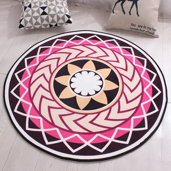 

Bohemia Floral Memory Foam Chair Mat Area rug Children Crawling Play Rug Yoga Mats Doormat Big Round Kids Carpet For Living Room