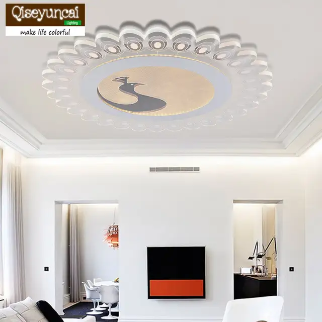 Us 157 0 Qiseyuncai 2018 New Modern Ultra Thin Acrylic Led Ceiling Light Round Creative Simple Warm Romantic Dining Bedroom Room Lights In Ceiling