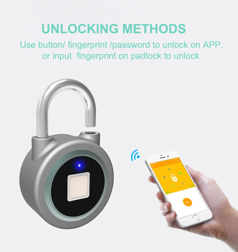 Keyless Anti-theft Smart Lock Wireless Waterproof Padlock Mobile Phone Bluetooth APP Control