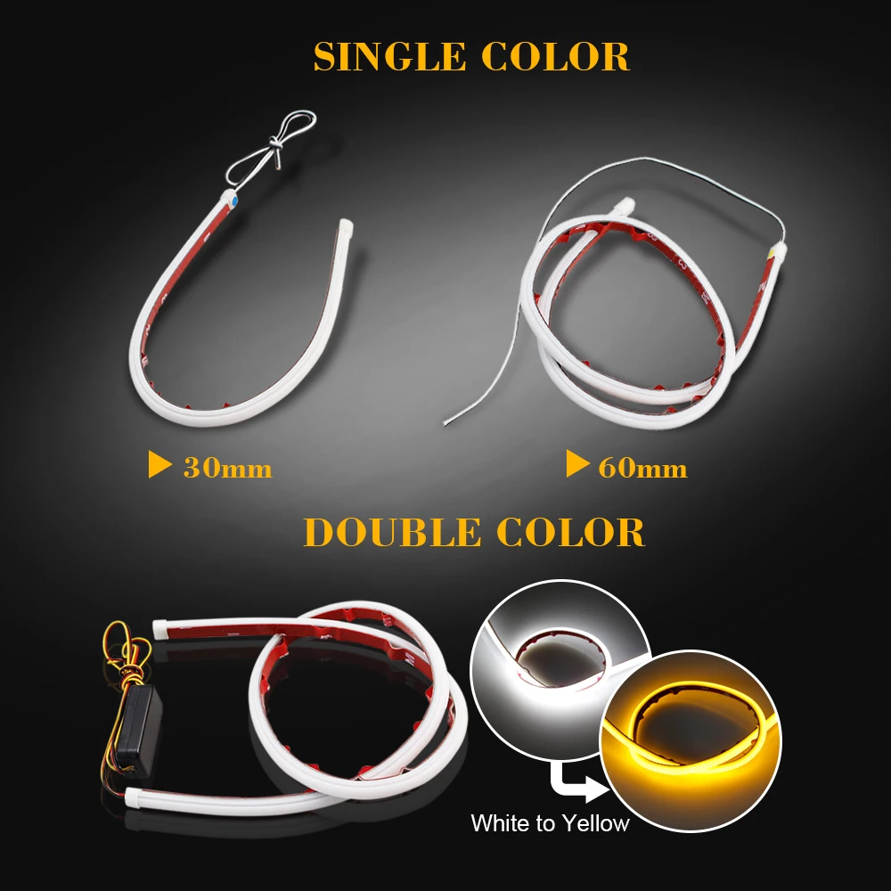 AOTOINK 2pcs Flexible DRL LED Daytime Running Light Soft Tube Guide Angle Eyes LED Strip Auto Lamp for Car Headlight Assembly EJ AOTOINK 2pcs Flexible DRL LED Daytime Running Light Soft Tube Guide Angle Eyes LED Strip Auto Lamp for Car Headlight Assembly EJ