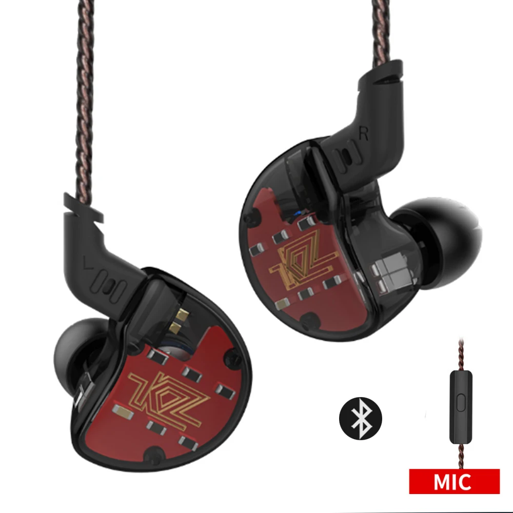Kopen Oorhaak Oortelefoon ZS10 4BA + 1 Dynamische Hybrid 5 Drive Unit Headset Oordopjes HIFI DJ Monito Running Sport oortelefoon Met Bluetooth