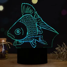 Прекрасный 3D светодиодный рыбий модель лампы светодиодный 5 в USB кабель ночные светильники 3D светодиодный многоцветная меняющаяся настольная лампа как украшения для домашнего искусства