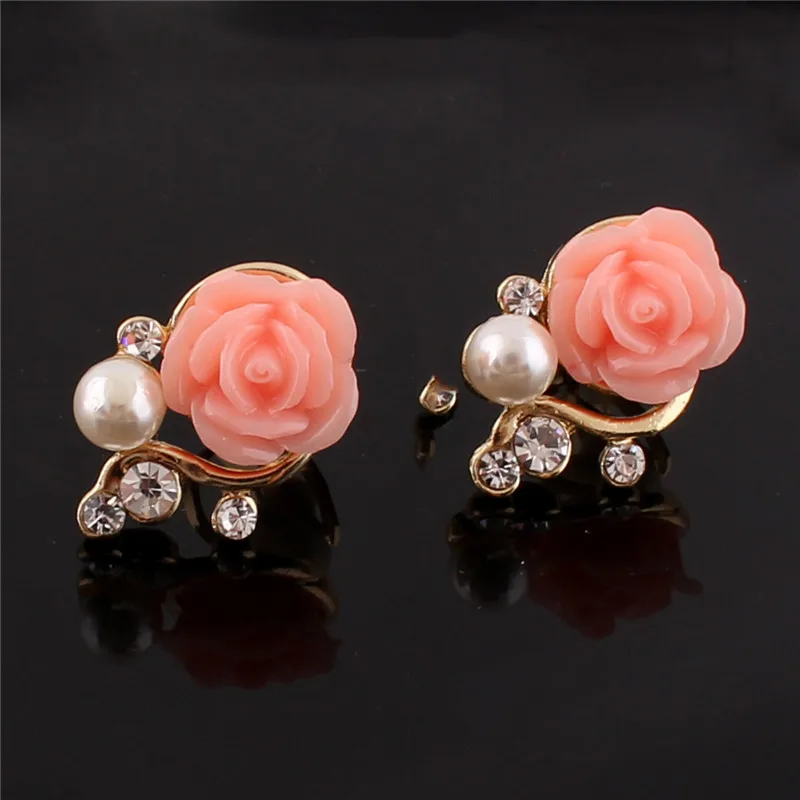 elegant flower shape clip on earrins for women fine jewelry  (6)
