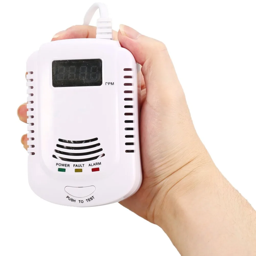 

Combustible Gas Detector Sensor LPG Natural Gas Analyzer Leak Determine Tester Sound-light Alarm Security Alarm System EU Plug