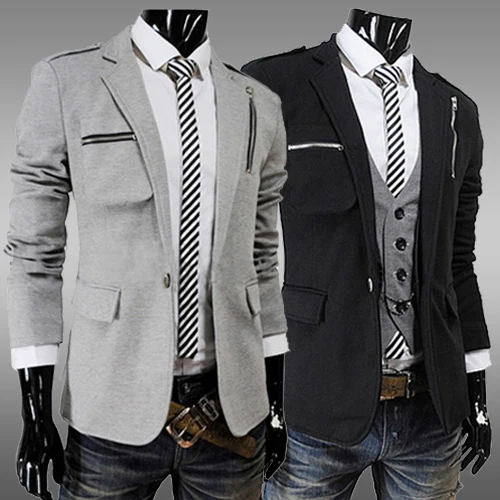 2015 New Hot-selling British style Fashion Multiple Pockets Slim Men's Small Suit Leisure Coats Men Blazers Man jacket | Мужская