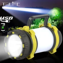 100 Вт супер яркий портативный USB Перезаряжаемый фонарик Фонарь-прожектор многофункциональная длинная лампа IPX6