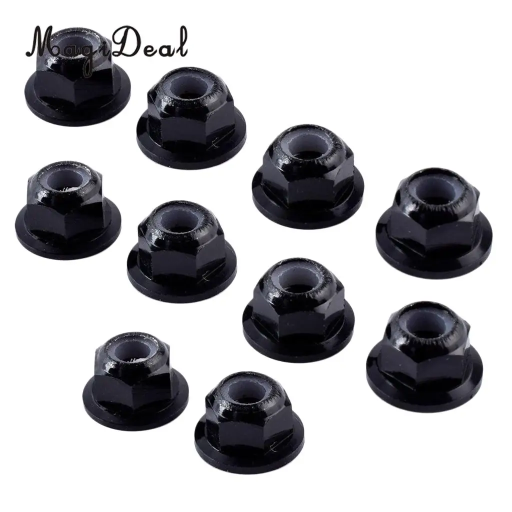 MagiDeal 10Pcs/Lot Steel M4 4mm 1/10 RC Vehicle Fastener Nuts Wheel Tires Acce for HPI HSP Hobao ZD Racing Cars Parts 5x10mm