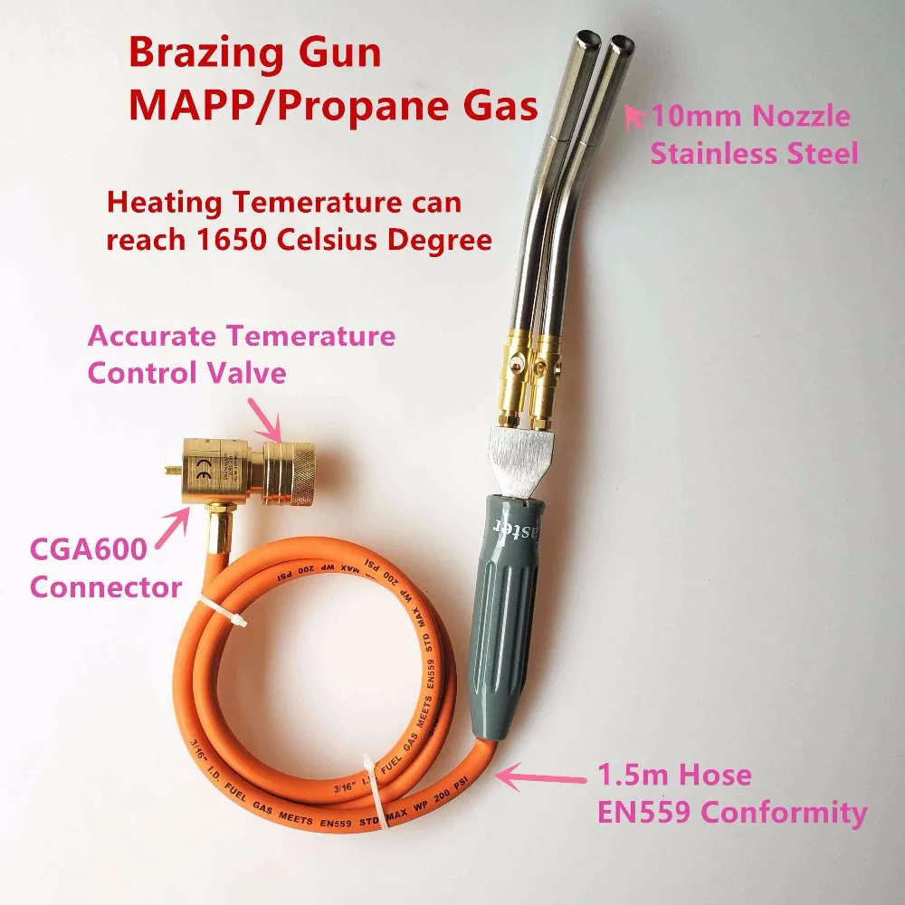 Мапп газовый паяльный фонарь 1,5 м(5 футов) шланг газовая паяльная горелка сварочная закалка барбекю горелка CE HVAC Ручная горелка для МАПП газа