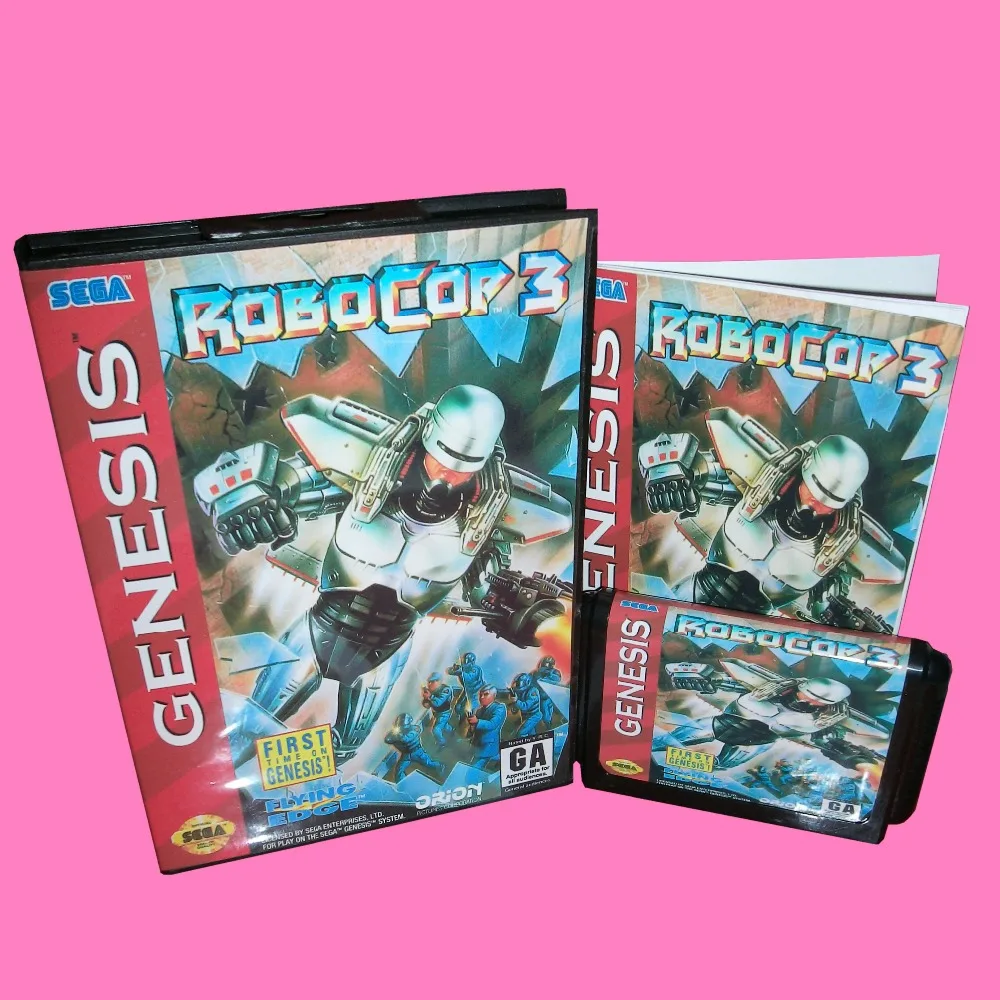 

Robocop 3 With Box And Manual 16bit MD Game Card For Sega Mega Drive For Genesis