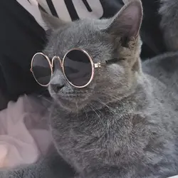 Pet очки солнцезащитные очки костюм круглый смешно Мода реквизит кота собаки продукты питания котенок Аксессуары для кошек