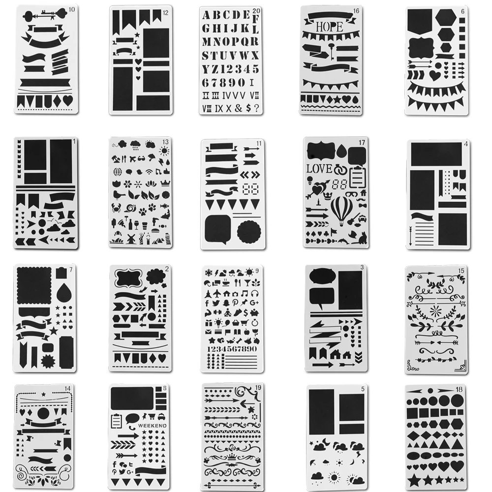DIY 1 pcs Bullet Journal Stencil Plastic Stencils Journal/Notebook ...