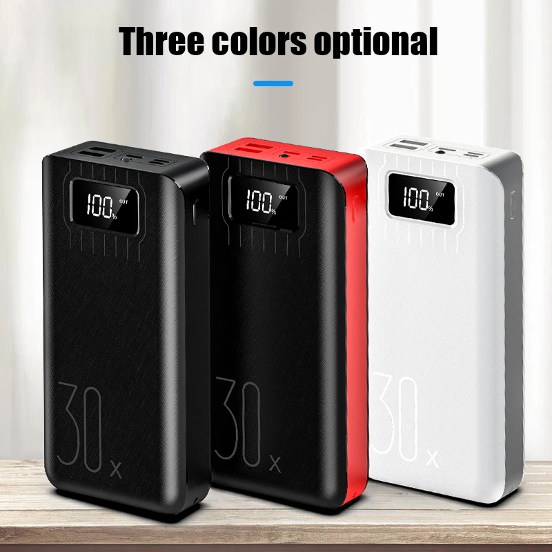Billige Power Bank 30000mah Externe Batterie Rollenmaschinenlinie Typc Micro USB QC Schnelle Aufladen Power Led anzeige Tragbare telefon Ladegerät für tablet