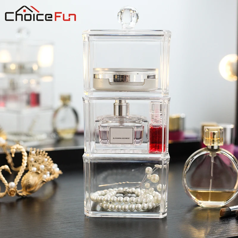 CHOICE FUN Clear Acrylic Jewelry Box Nail Polish Organizer Smooth