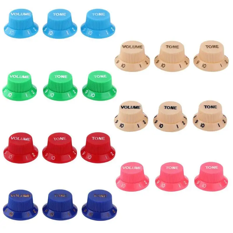 

3pcs/set Plastic Potentiometer Caps Tone Volume Control Knobs Plastic Threaded Knurled for ST SQ Guitar Accessories