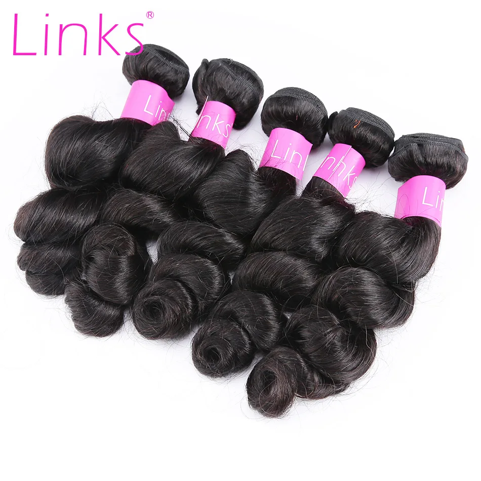 

Links Hair 8- 30" Loose Wave Hair Bundles Natural Color 100% Human Hair Weave Bundles 28 30 inch Remy Hair Extension 1/3/4 Pcs