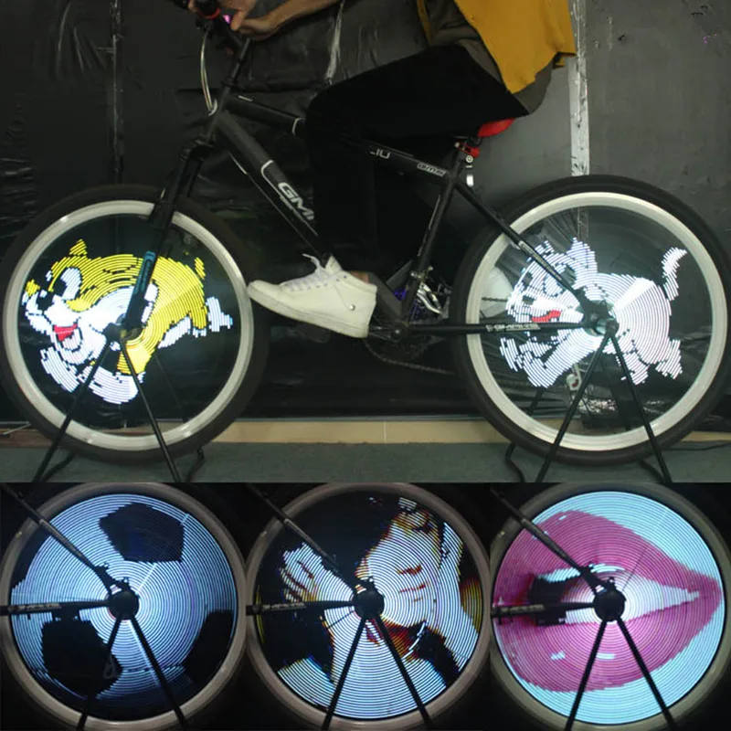 

Bike Bicycle Light LED Tire Projection Night Light Rear Tail Safety Warning Cycling Portable Light WIFI Transfer Hot Wheels