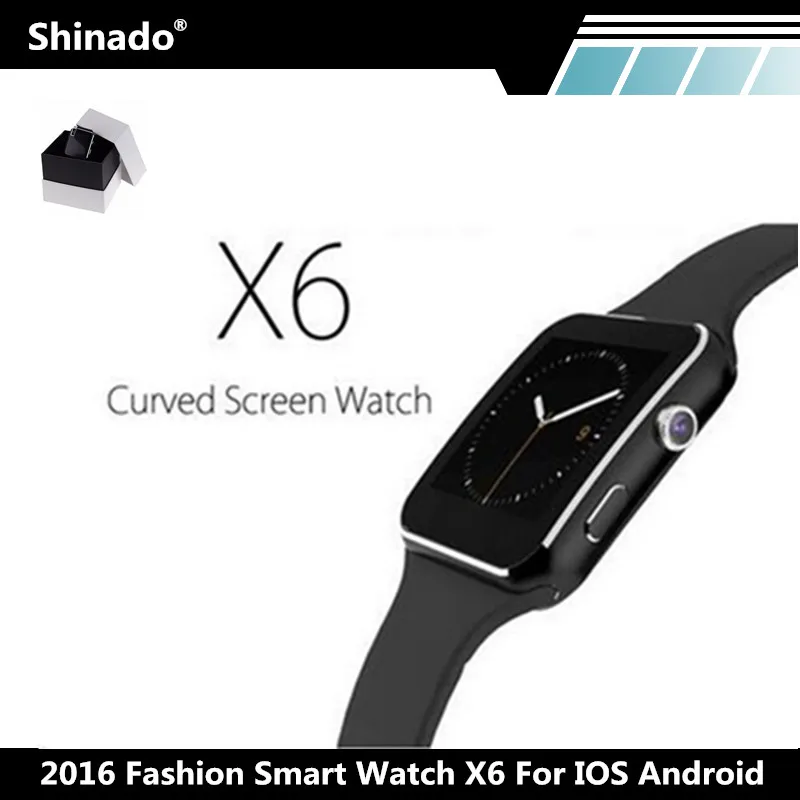 2016 Bluetooth Smart Watch X6 Curved Screen Fashion font b Smartwatch b font For IPhone Android