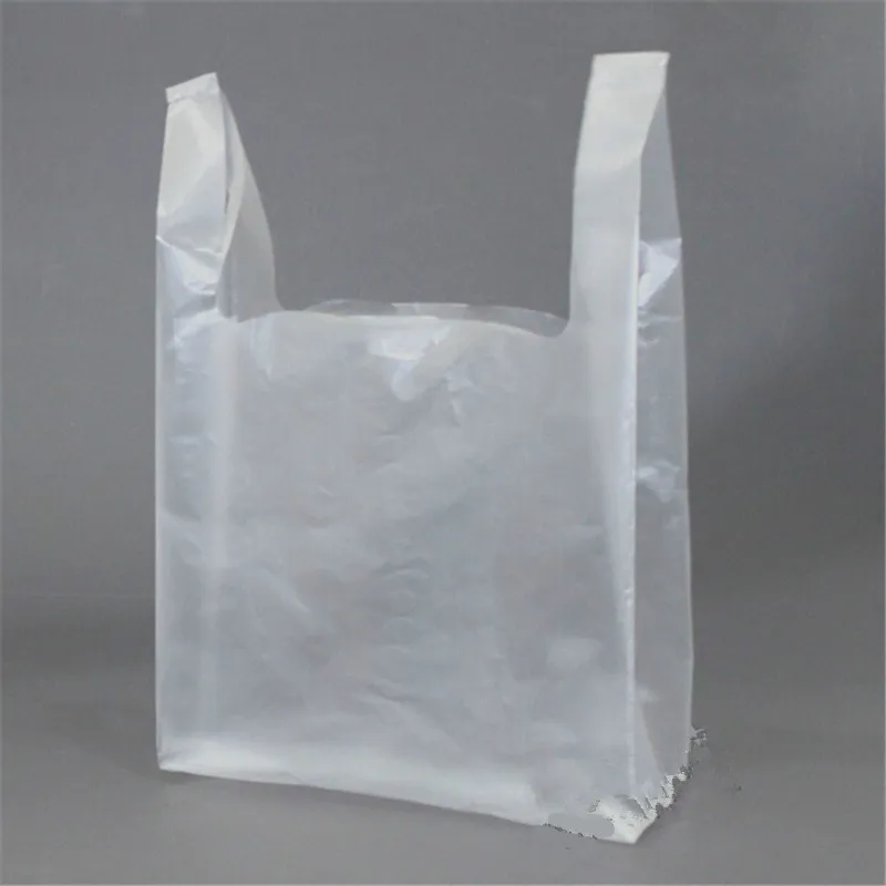100pcs/lot Transparent Bags Shopping Bag Supermarket Plastic Bags With