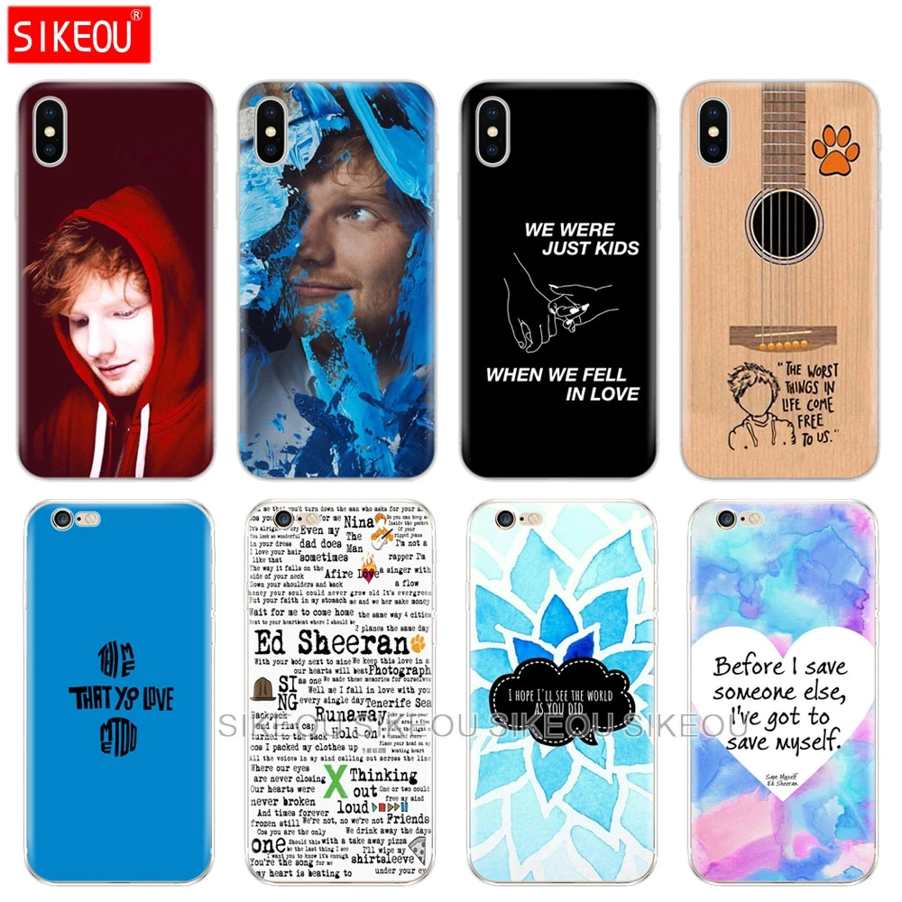 

Silicone Cover Phone Case For Iphone 6 X 8 7 6s 5 5s SE Plus 10 Case Ed Sheeran Lyrics