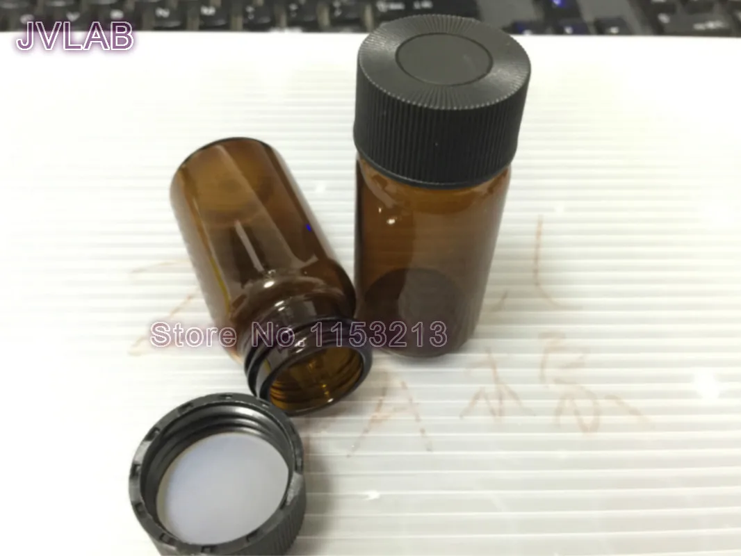 

10pcs/lot 20ml Amber Screw neck Chromatography vial Agilent/Waters 27.5*57mm EPA Storage bottle 22mm Parse bottle with lid Septa