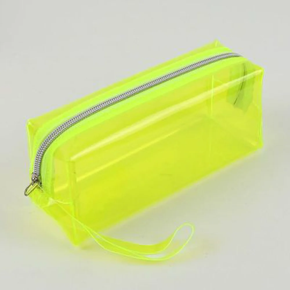ПВХ Водонепроницаемый плавательный сумка прозрачный ПВХ Карандаш Чехол для хранения с плоской подошвой, уличные пляжные коробка для хранения косметики контейнер Для женщин сумка для плавания - Цвет: yellow