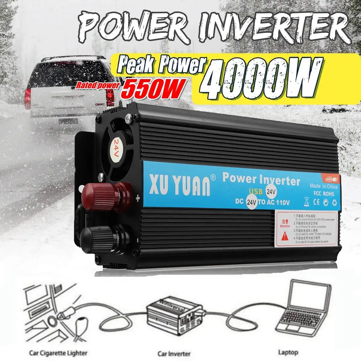 

KROAK Solar Inverter 12V 220V 4000W P eak Voltage Transformer Converter DC 12V To AC 220V Car Inverter Suitable For Car Battery