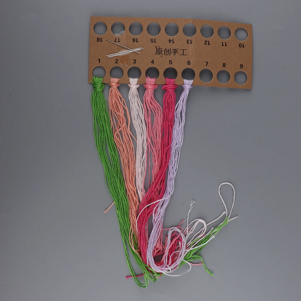 Hand Embroidery Cross Stitch Starter Needlepoint Crafts Kit with Organza Cloth, Wooden Hoop, Threads and Tools Kit