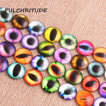 

PULCHRITUDE 30pcs Round 16mm Mixed Cat Eyes Animal Eyes Pattern Flat Back Resin Cabochons Cameo Fit Diy Jewelry Making c2016