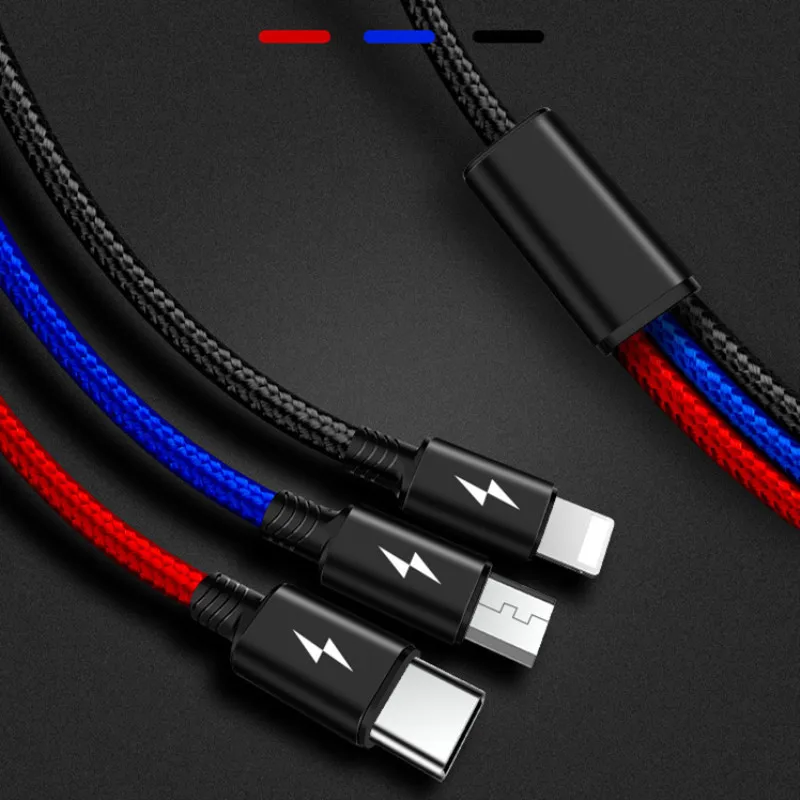 3в1 USB кабель 8Pin Micro usb type C кабель для зарядки iPhone X samsung S9 кабель для зарядки Micro USB шнур для зарядки