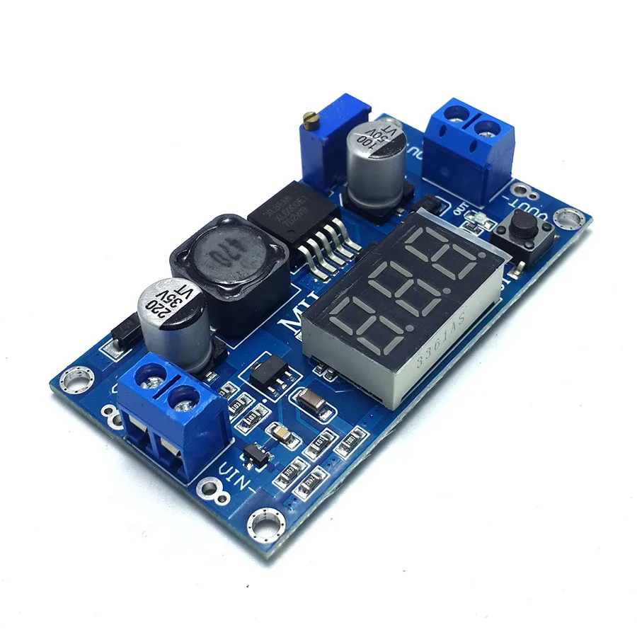 

DC voltage booster input 3V~32V output 5V~35V, output adjustable with 0-35V digital voltmeter display