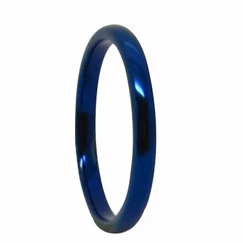 

Blue Tungsten Rings High Polish Dome Wedding Band Ring Men'S Women's Jewelry